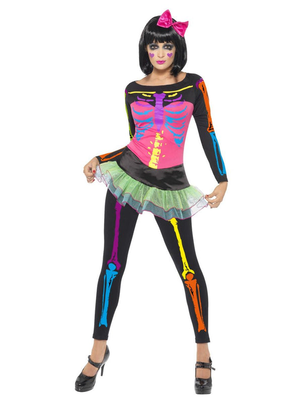 Neon Skeleton Adult Ladies Costume